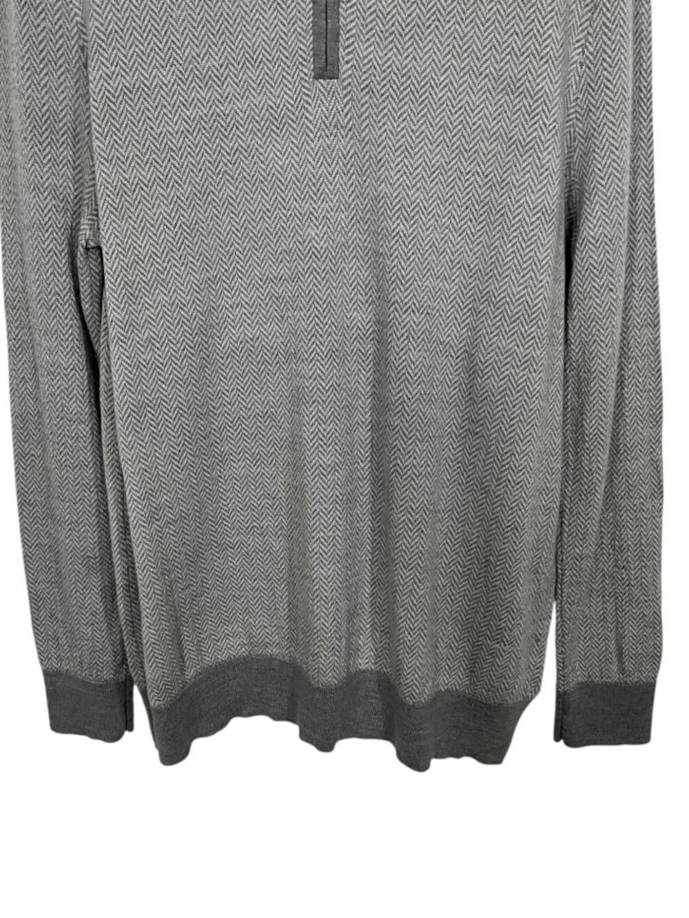 Brooks Brothers Merino Wool Quarter Zip Pullover Sweater XL Gray - Picture 10 of 13